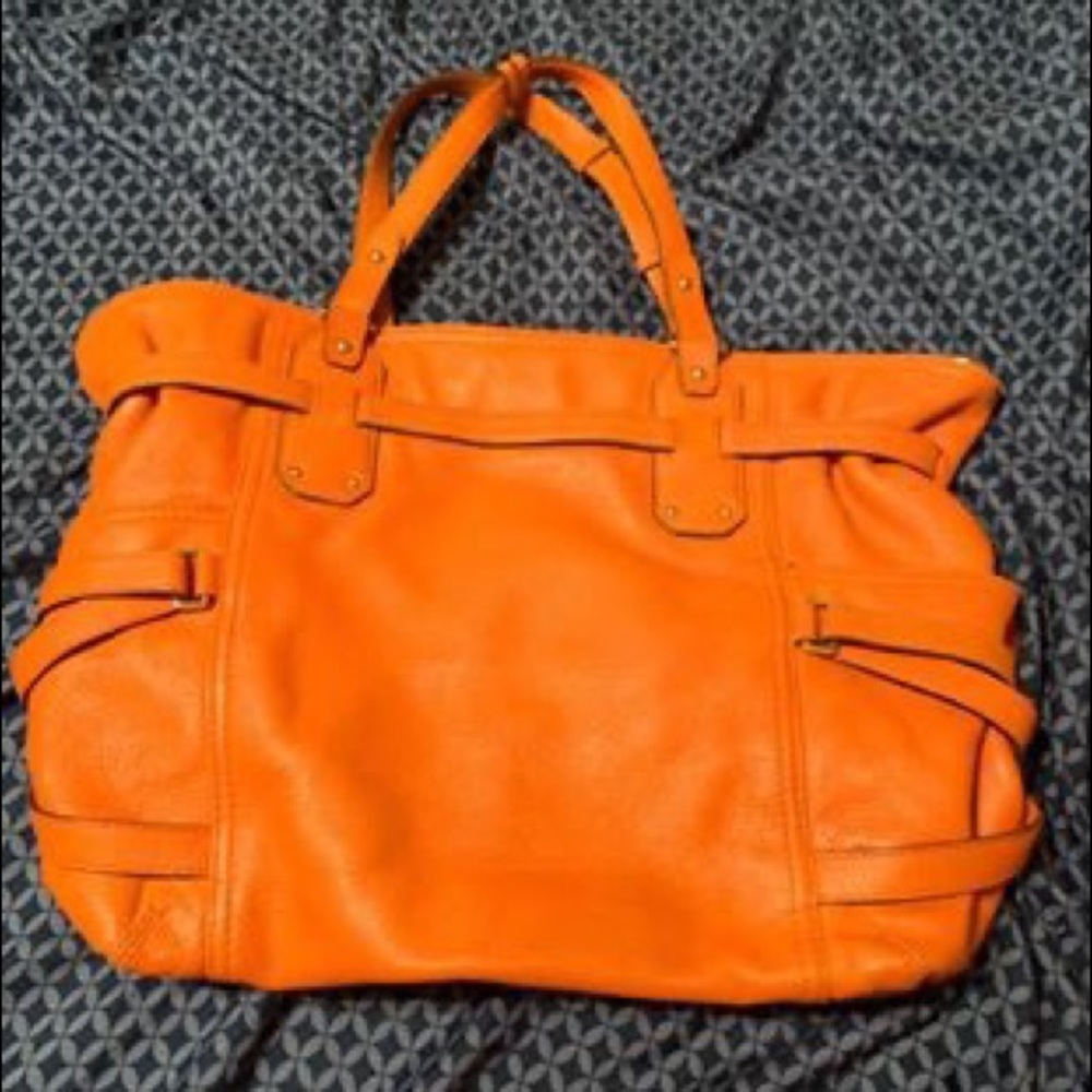 Orange Michael Kors bag leather bag